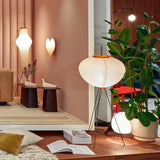 Japanese Rice Paper Floor Lamp Sculptural Mulberry Paper Standing Lantern Lighting