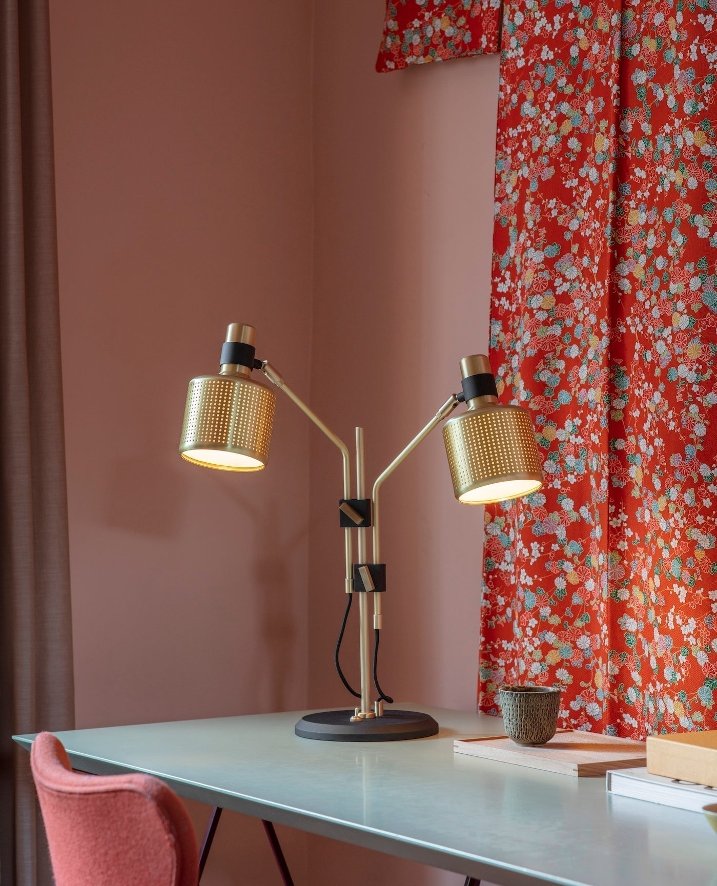 Riddle Perforated Metal Desk Lamp with Adjustable 270 Degree Rotating Head