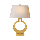 Modern Ring Silhouette Table Lamp with Fabric Shade for Bedside or Living Room