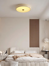 Modern Ripple Glass Flush Mount Ceiling Light Cream Textured Shade Overhead Fixture