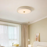 Modern Ripple Glass Flush Mount Ceiling Light Cream Textured Shade Overhead Fixture