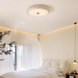 Modern Ripple Glass Flush Mount Ceiling Light Cream Textured Shade Overhead Fixture