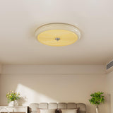 Modern Ripple Glass Flush Mount Ceiling Light Cream Textured Shade Overhead Fixture
