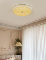 Modern Ripple Glass Flush Mount Ceiling Light Cream Textured Shade Overhead Fixture