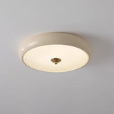 Modern Ripple Glass Flush Mount Ceiling Light Cream Textured Shade Overhead Fixture