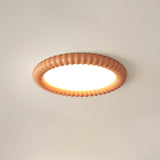 Ripple Ribbed Halo LED Ceiling Light Modern Textured Resin Flush Mount Fixture