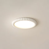 Ripple Ribbed Halo LED Ceiling Light Modern Textured Resin Flush Mount Fixture