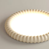 Ripple Ribbed Halo LED Ceiling Light Modern Textured Resin Flush Mount Fixture