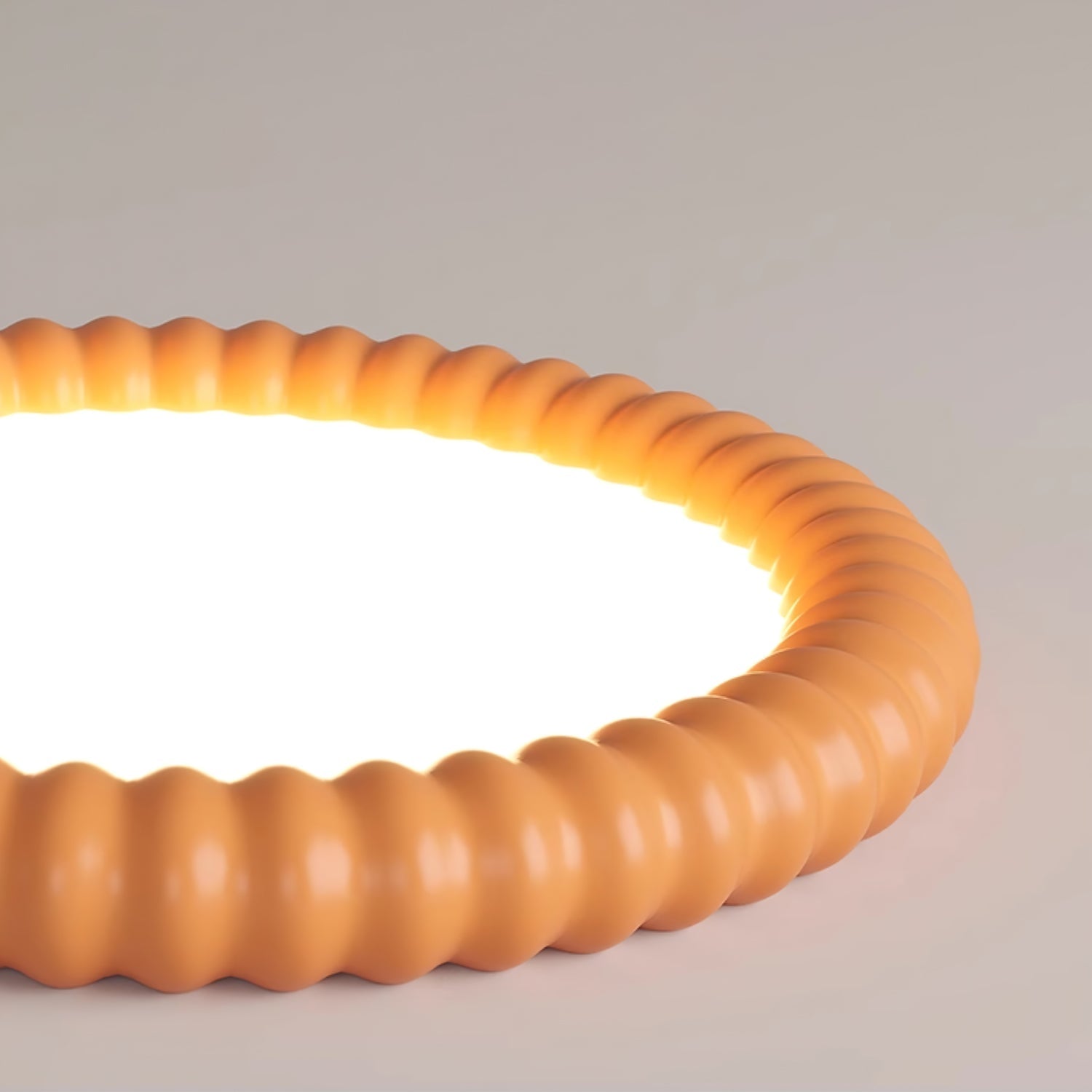 Ripple Ribbed Halo LED Ceiling Light Modern Textured Resin Flush Mount Fixture