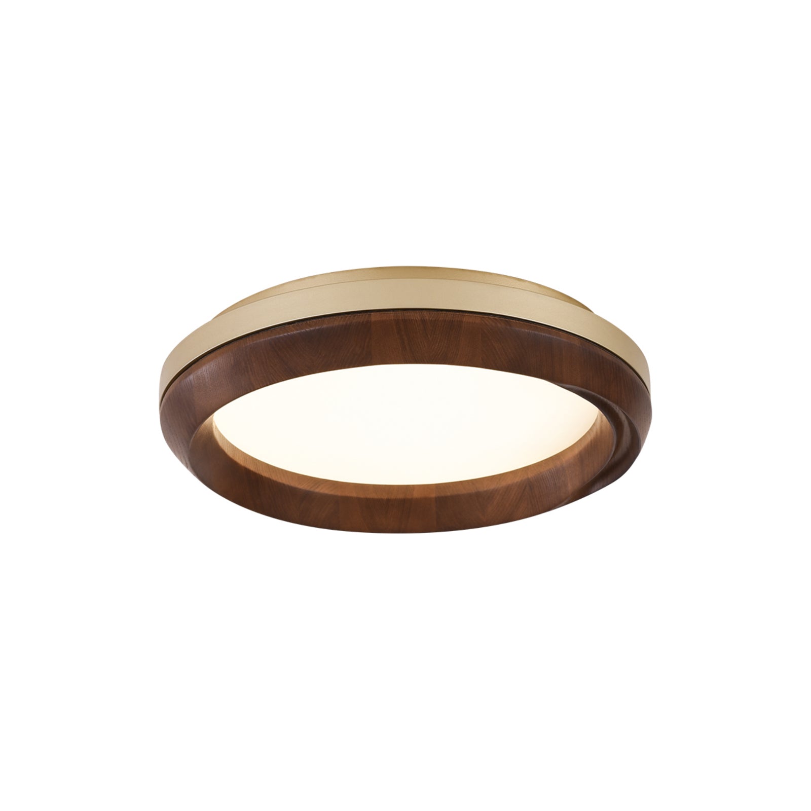 Modern Ripple Wood Integrated LED Ceiling Light Circular Flush Mount Fixture