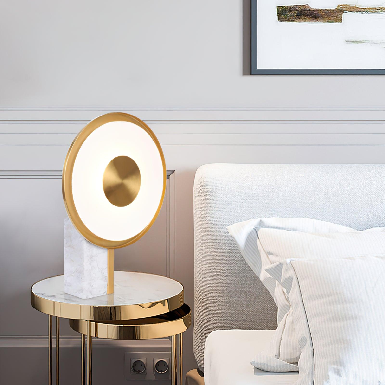 Modern Marble and Gold LED Table Lamp Luxury Desk Light for Bedroom and Living Room