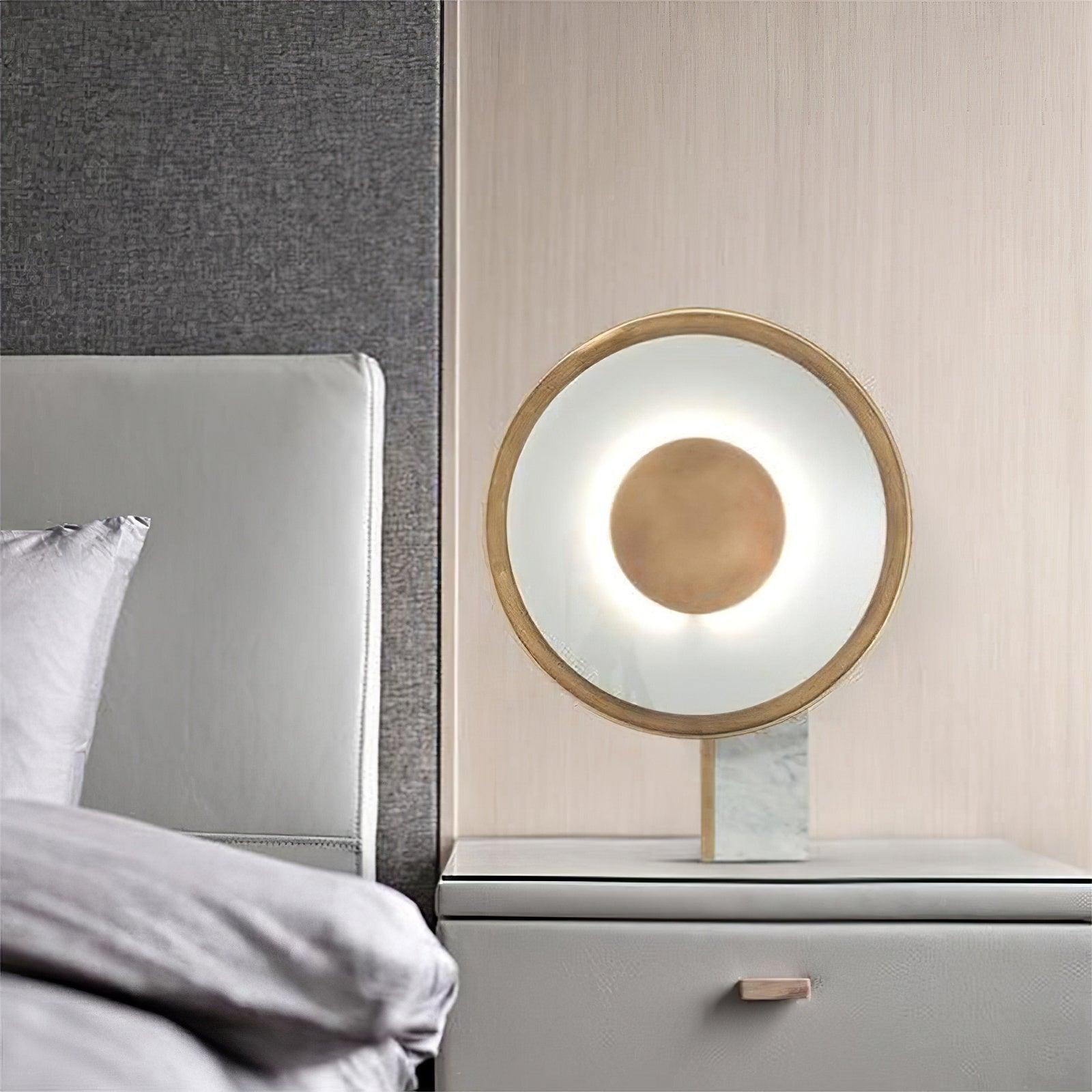 Modern Marble and Gold LED Table Lamp Luxury Desk Light for Bedroom and Living Room