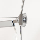 Rocker Adjustable Modern Floor Lamp with Chrome Body and White Fabric Drum Shade