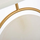 Elegant Roma Alabaster Stone Table Lamp with Gold Finish and White Fabric Shade