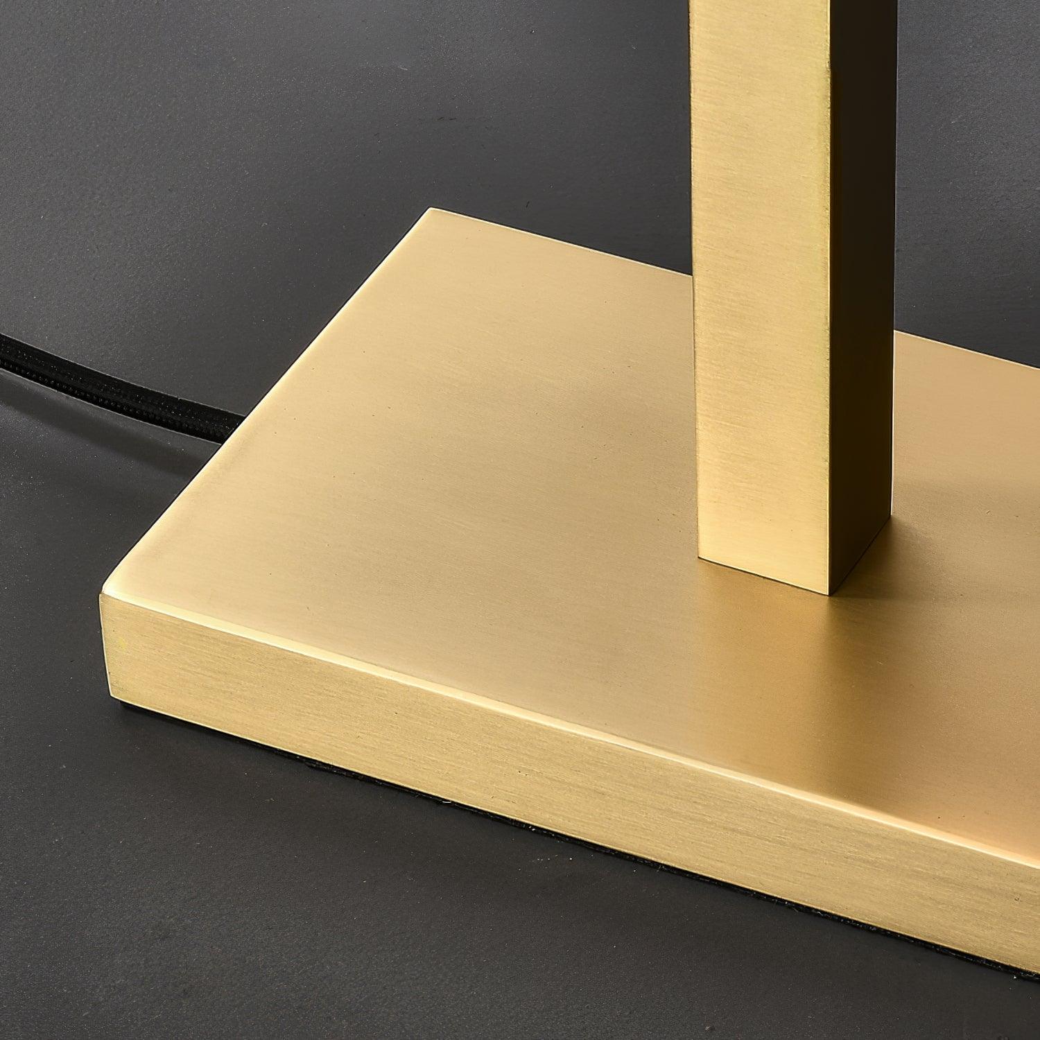 Roosevelt Modern Gold Brass Table Lamp with Clear Glass Shade and Minimalist Design