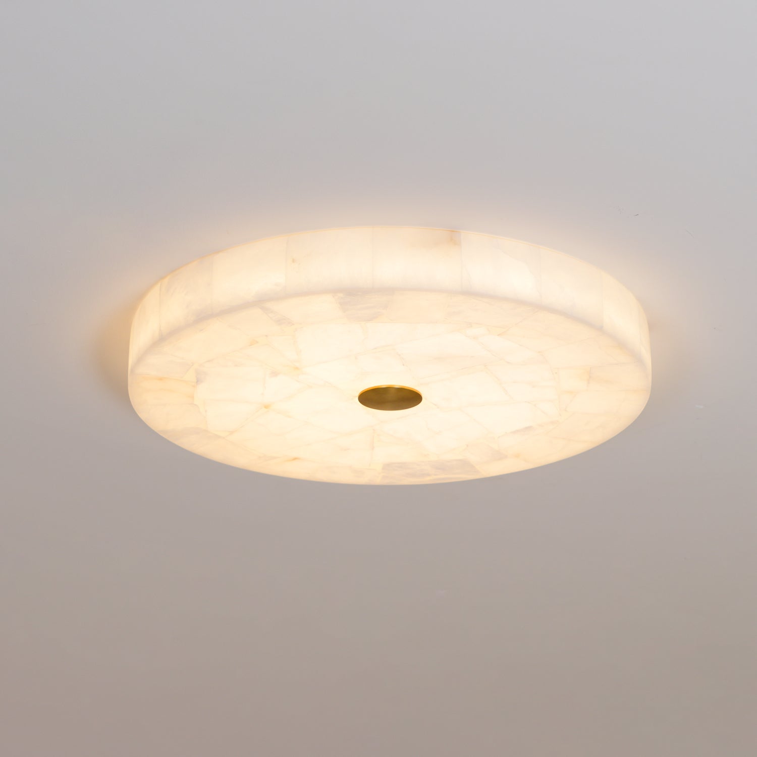 Modern Round Alabaster LED Ceiling Lamp Luxury Natural Stone Flush Mount Light
