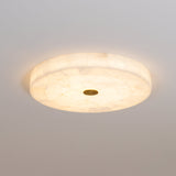 Modern Round Alabaster LED Ceiling Lamp Luxury Natural Stone Flush Mount Light