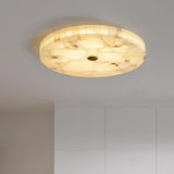 Modern Round Alabaster LED Ceiling Lamp Luxury Natural Stone Flush Mount Light