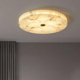 Modern Round Alabaster LED Ceiling Lamp Luxury Natural Stone Flush Mount Light