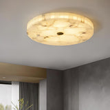 Modern Round Alabaster LED Ceiling Lamp Luxury Natural Stone Flush Mount Light