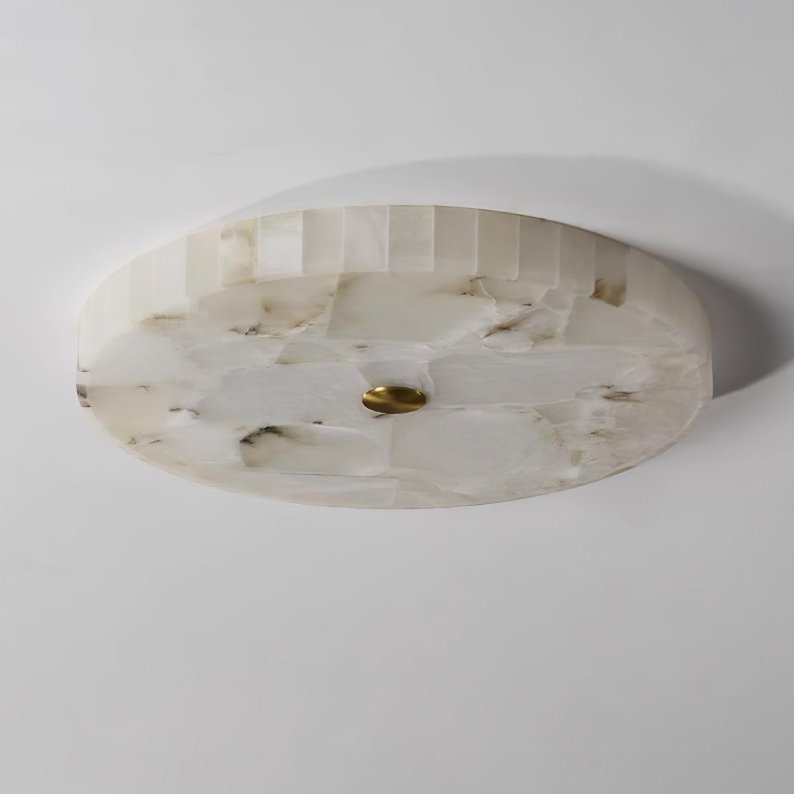 Modern Round Alabaster LED Ceiling Lamp Luxury Natural Stone Flush Mount Light