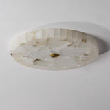 Modern Round Alabaster LED Ceiling Lamp Luxury Natural Stone Flush Mount Light