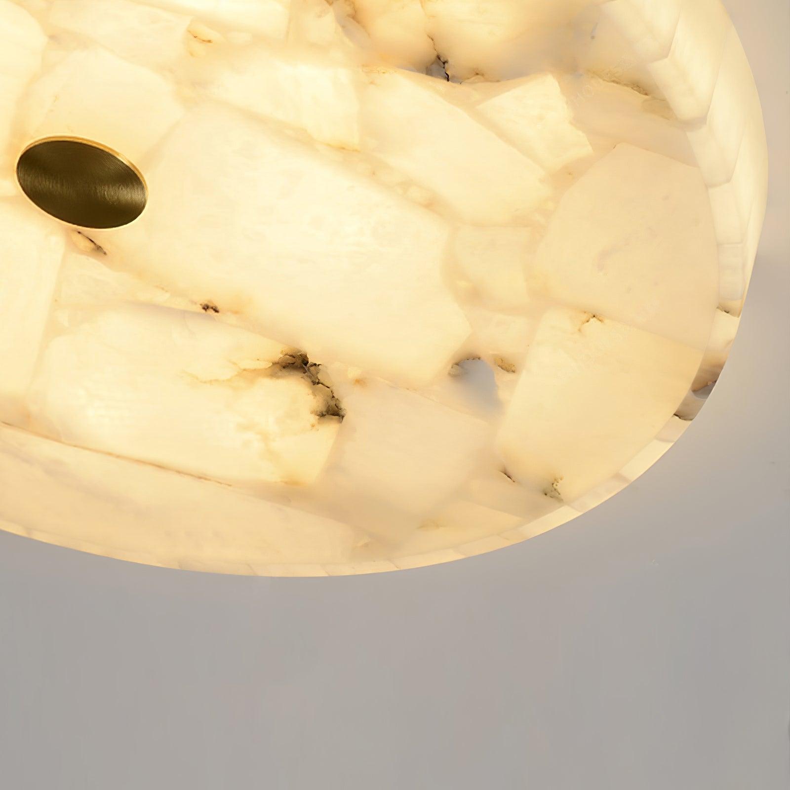 Modern Round Alabaster LED Ceiling Lamp Luxury Natural Stone Flush Mount Light