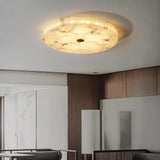 Modern Round Alabaster LED Ceiling Lamp Luxury Natural Stone Flush Mount Light