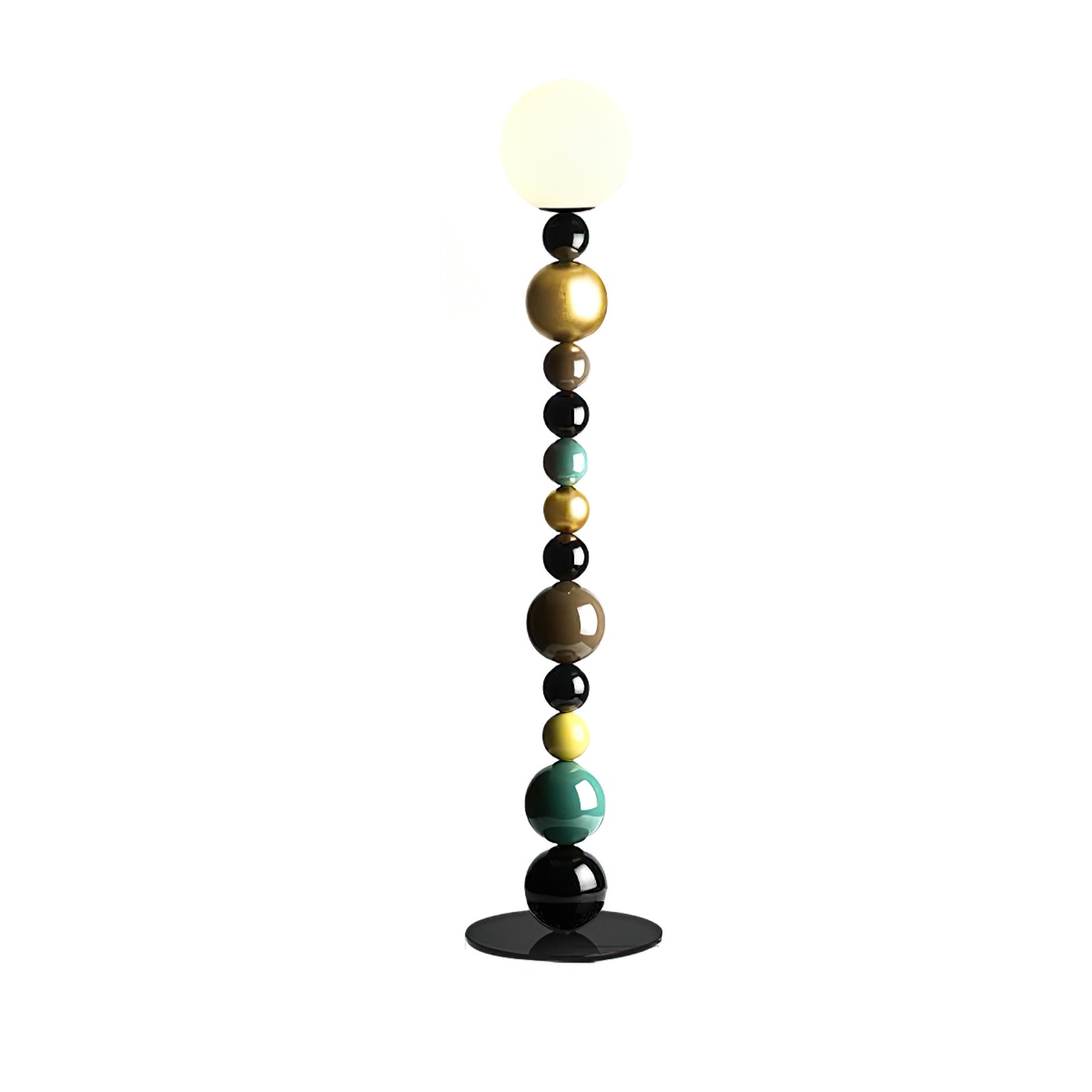 Modern Round Ball Stacking Floor Lamp with Spherical Glass Shades and Metal Base