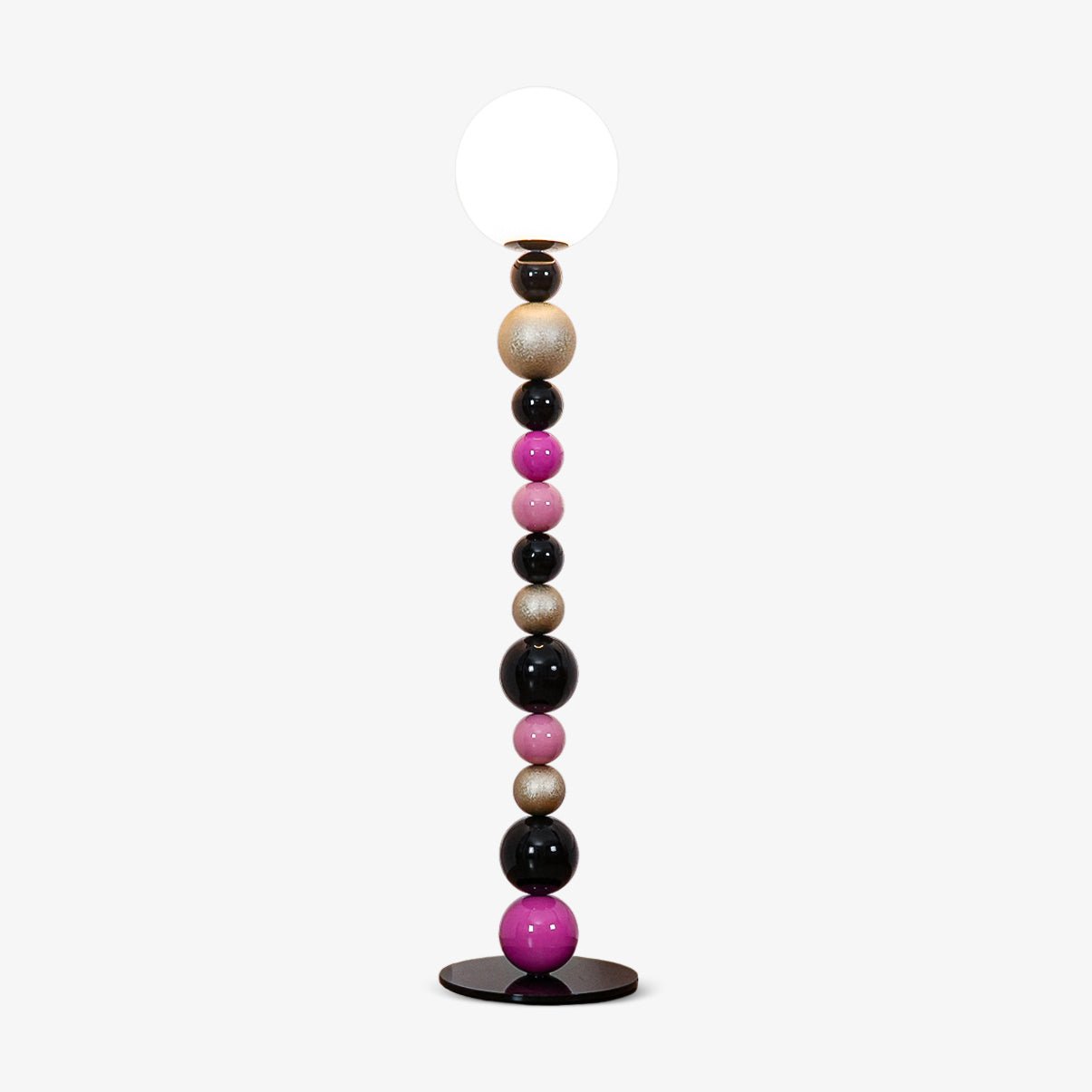 Modern Round Ball Stacking Floor Lamp with Spherical Glass Shades and Metal Base