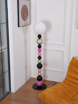 Modern Round Ball Stacking Floor Lamp with Spherical Glass Shades and Metal Base
