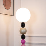 Modern Round Ball Stacking Floor Lamp with Spherical Glass Shades and Metal Base