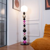Modern Round Ball Stacking Floor Lamp with Spherical Glass Shades and Metal Base