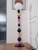 Modern Round Ball Stacking Floor Lamp with Spherical Glass Shades and Metal Base