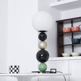 Modern Stacked Sphere Glass Table Lamp Contemporary Globe Accent Light for Bedside Decor