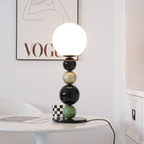 Modern Stacked Sphere Glass Table Lamp Contemporary Globe Accent Light for Bedside Decor
