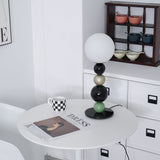 Modern Stacked Sphere Glass Table Lamp Contemporary Globe Accent Light for Bedside Decor