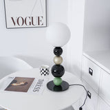 Modern Stacked Sphere Glass Table Lamp Contemporary Globe Accent Light for Bedside Decor