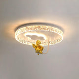 Carousel LED Flush Mount Ceiling Light for Children Bedroom and Nursery Playroom