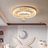 Carousel LED Flush Mount Ceiling Light for Children Bedroom and Nursery Playroom