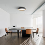 Modern Round LED Flush Mount Ceiling Light with Aluminum Metal Frame for Indoor Living Areas