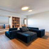 Modern Round LED Flush Mount Ceiling Light with Aluminum Metal Frame for Indoor Living Areas