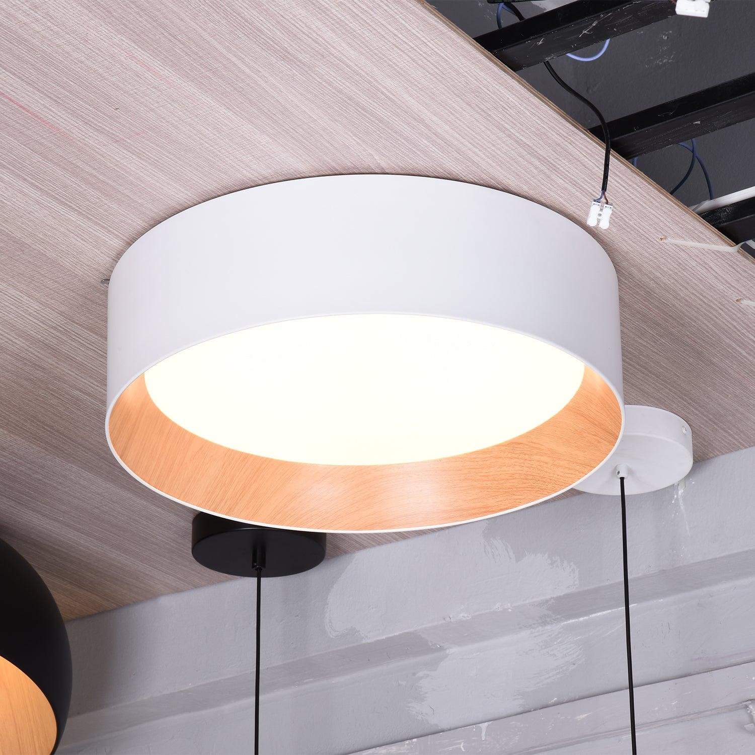 Modern Round LED Flush Mount Ceiling Light with Aluminum Metal Frame for Indoor Living Areas