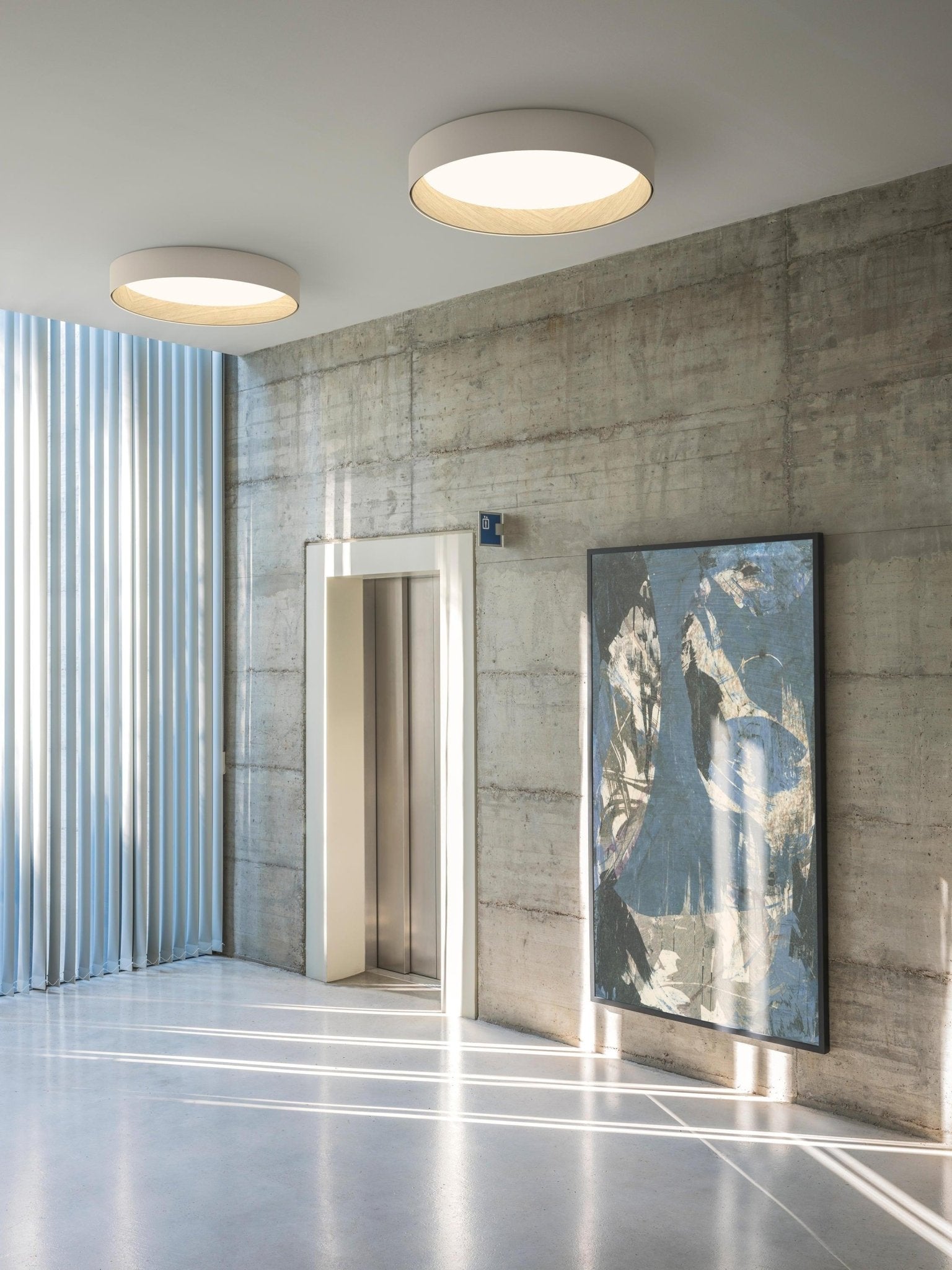 Modern Round LED Flush Mount Ceiling Light with Aluminum Metal Frame for Indoor Living Areas