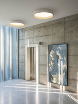 Modern Round LED Flush Mount Ceiling Light with Aluminum Metal Frame for Indoor Living Areas