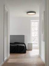 Modern Round LED Flush Mount Ceiling Light with Aluminum Metal Frame for Indoor Living Areas
