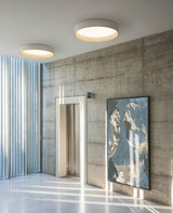 Modern Round LED Flush Mount Ceiling Light with Aluminum Metal Frame for Indoor Living Areas