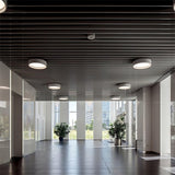 Modern Round LED Flush Mount Ceiling Light with Aluminum Metal Frame for Indoor Living Areas