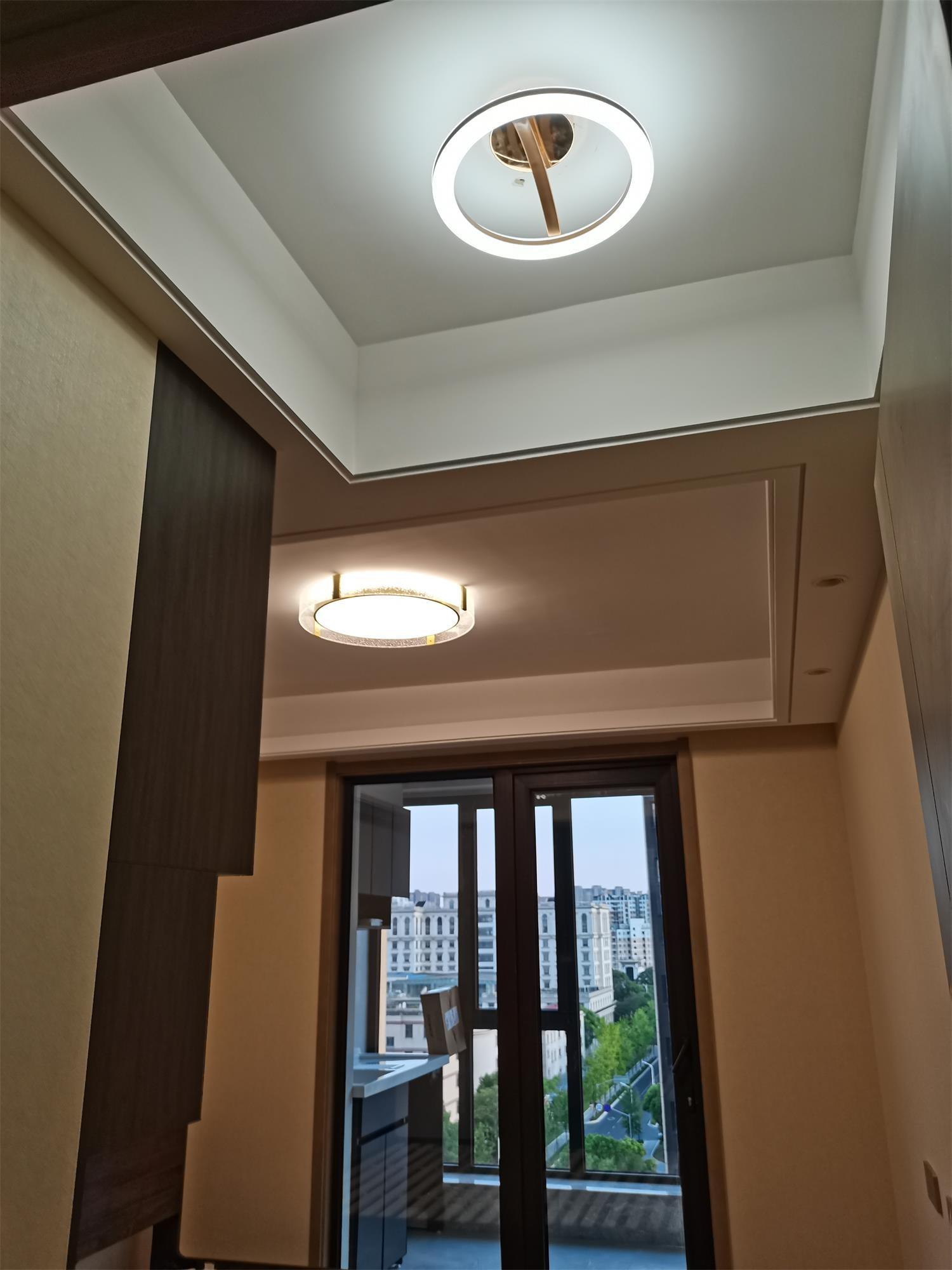 Modern Gold LED Flush Mount Ceiling Light Round Minimalist Glass Fixture for Living Spaces