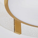 Modern Gold LED Flush Mount Ceiling Light Round Minimalist Glass Fixture for Living Spaces